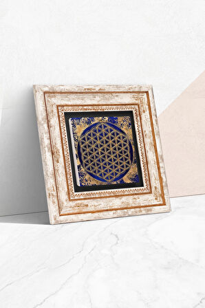 Yaşam Çiçeği Taş Duvar Tablosu Çerçeveli Duvar Dekoru Wall Art