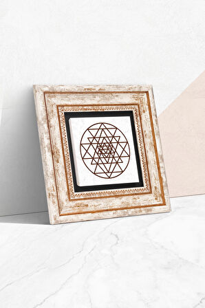 Sri Yantra Taş Duvar Tablosu Çerçeveli Duvar Dekoru Wall Art