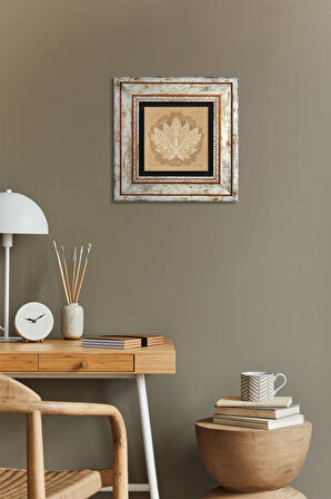 Lotus Çiçeği Taş Duvar Tablosu Çerçeveli Duvar Dekoru Wall Art