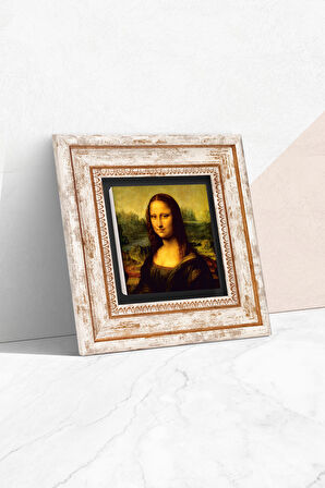 Leonardo da Vinci Mona Lisa Taş Duvar Tablosu Çerçeveli Duvar Dekoru Wall Art