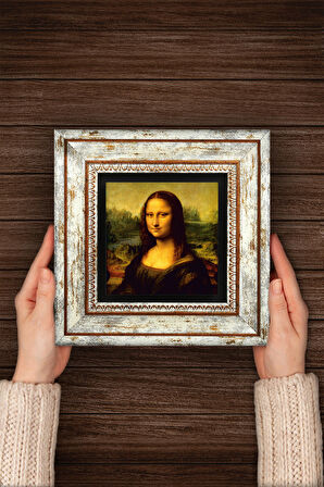 Leonardo da Vinci Mona Lisa Taş Duvar Tablosu Çerçeveli Duvar Dekoru Wall Art