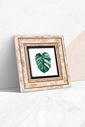 Yaprak Taş Duvar Tablosu Çerçeveli Duvar Dekoru Wall Art