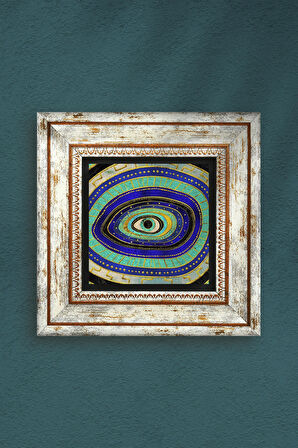 Nazar Taş Duvar Tablosu Çerçeveli Duvar Dekoru Wall Art