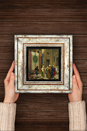 Göreme Halı Tüccarı Taş Duvar Tablosu Çerçeveli Duvar Dekoru Wall Art