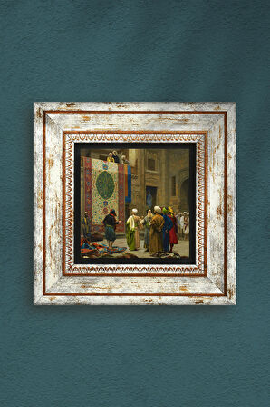 Göreme Halı Tüccarı Taş Duvar Tablosu Çerçeveli Duvar Dekoru Wall Art