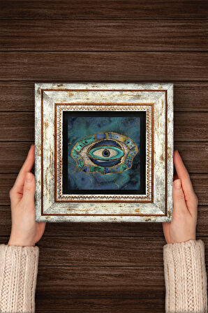 Nazar Taş Duvar Tablosu Çerçeveli Duvar Dekoru Wall Art