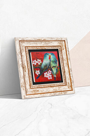 Kuş Taş Duvar Tablosu Çerçeveli Duvar Dekoru Wall Art