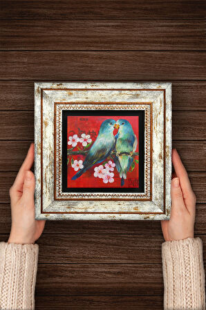 Kuş Taş Duvar Tablosu Çerçeveli Duvar Dekoru Wall Art