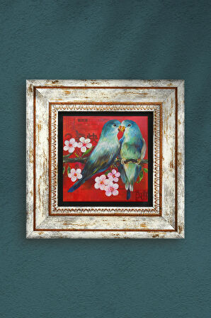 Kuş Taş Duvar Tablosu Çerçeveli Duvar Dekoru Wall Art