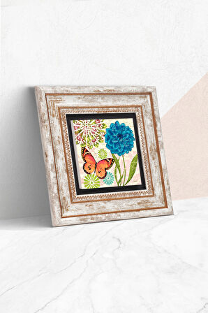 Kelebek Taş Duvar Tablosu Çerçeveli Duvar Dekoru Wall Art
