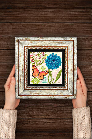 Kelebek Taş Duvar Tablosu Çerçeveli Duvar Dekoru Wall Art