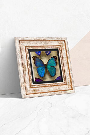 Kelebek Taş Duvar Tablosu Çerçeveli Duvar Dekoru Wall Art