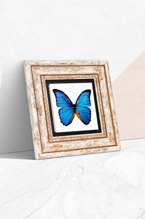 Kelebek Taş Duvar Tablosu Çerçeveli Duvar Dekoru Wall Art