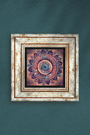 Mandala Taş Duvar Tablosu Çerçeveli Duvar Dekoru Wall Art