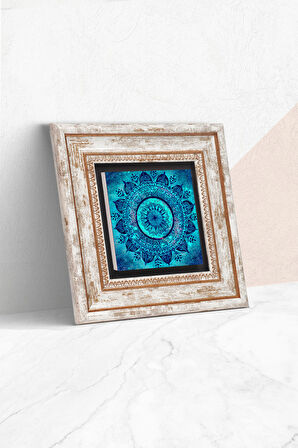 Mandala Taş Duvar Tablosu Çerçeveli Duvar Dekoru Wall Art