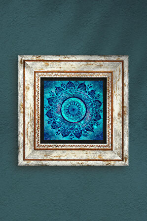 Mandala Taş Duvar Tablosu Çerçeveli Duvar Dekoru Wall Art