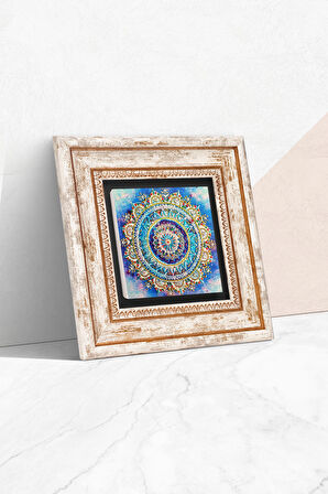 Mandala Taş Duvar Tablosu Çerçeveli Duvar Dekoru Wall Art