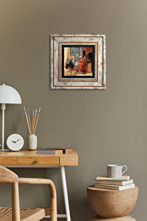 Satranç Oyunu Taş Duvar Tablosu Çerçeveli Duvar Dekoru Wall Art