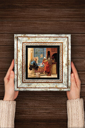 Satranç Oyunu Taş Duvar Tablosu Çerçeveli Duvar Dekoru Wall Art