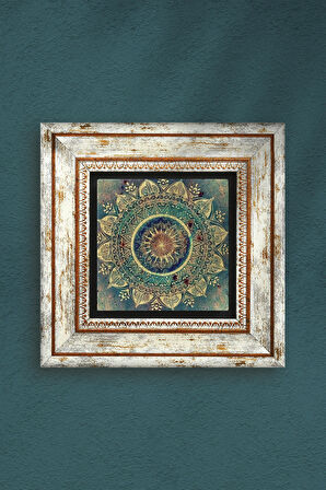 Mandala Taş Duvar Tablosu Çerçeveli Duvar Dekoru Wall Art