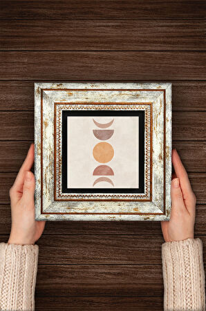 Minimalist Soyut Taş Duvar Tablosu Çerçeveli Duvar Dekoru Wall Art