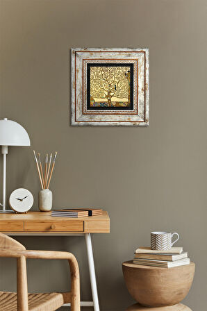 Gustav Klimt Hayat Ağacı Taş Duvar Tablosu Çerçeveli Duvar Dekoru Wall Art