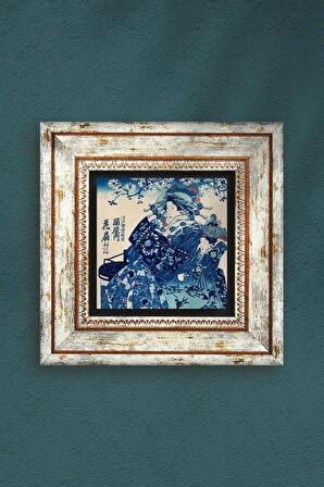 Japon Sanatı Taş Duvar Tablosu Çerçeveli Duvar Dekoru Wall Art