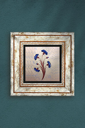 Ebru Sanatı Taş Duvar Tablosu Çerçeveli Duvar Dekoru Wall Art