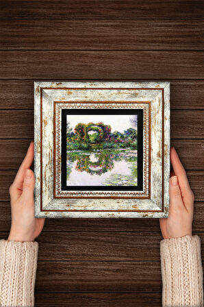 Claude Monet Gül Çiçekli Kemer Taş Duvar Tablosu Çerçeveli Duvar Dekoru Wall Art