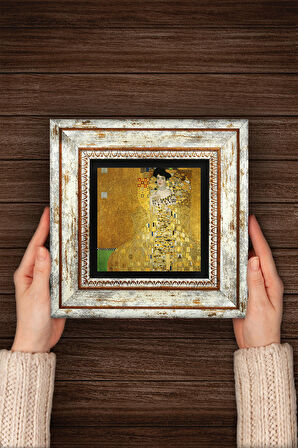 Gustav Klimt Adele Bloch-Bauer'in Portresi Taş Duvar Tablosu Çerçeveli Duvar Dekoru Wall Art