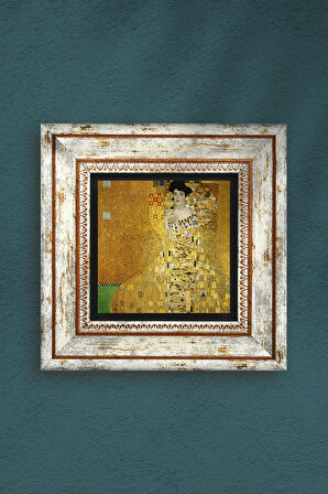Gustav Klimt Adele Bloch-Bauer'in Portresi Taş Duvar Tablosu Çerçeveli Duvar Dekoru Wall Art