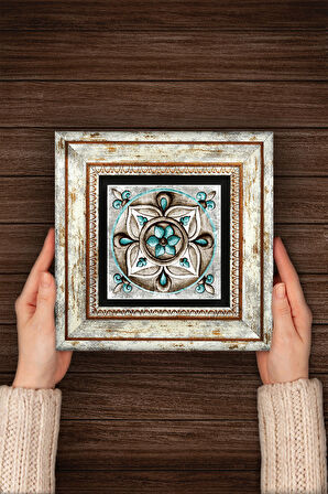 Çini Sanatı Taş Duvar Tablosu Çerçeveli Duvar Dekoru Wall Art