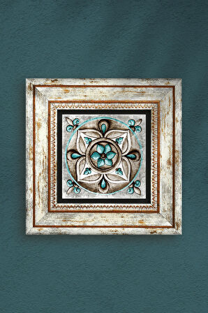Çini Sanatı Taş Duvar Tablosu Çerçeveli Duvar Dekoru Wall Art