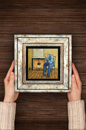 Van Gogh Sonsuzluğun Eşiğinde Taş Duvar Tablosu Çerçeveli Duvar Dekoru Wall Art