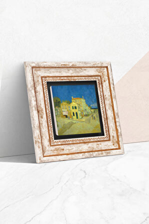 Van Gogh Sarı Ev Taş Duvar Tablosu Çerçeveli Duvar Dekoru Wall Art