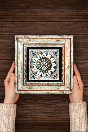 Çini Sanatı Taş Duvar Tablosu Çerçeveli Duvar Dekoru Wall Art