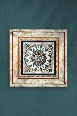 Çini Sanatı Taş Duvar Tablosu Çerçeveli Duvar Dekoru Wall Art