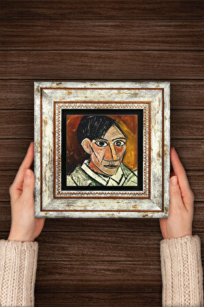 Picasso Otoportre Taş Duvar Tablosu Çerçeveli Duvar Dekoru Wall Art