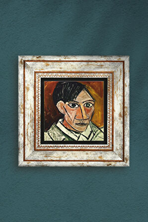 Picasso Otoportre Taş Duvar Tablosu Çerçeveli Duvar Dekoru Wall Art