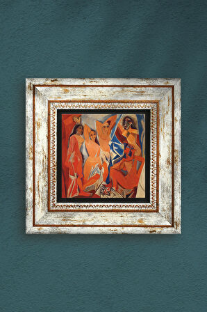Picasso Avignonlu Kızlar Taş Duvar Tablosu Çerçeveli Duvar Dekoru Wall Art