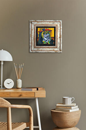 Picasso Ağlayan Kadın Taş Duvar Tablosu Çerçeveli Duvar Dekoru Wall Art