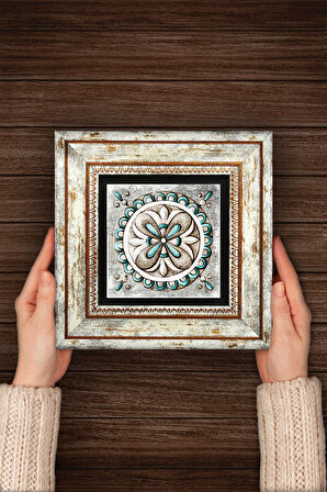 Çini Sanatı Taş Duvar Tablosu Çerçeveli Duvar Dekoru Wall Art