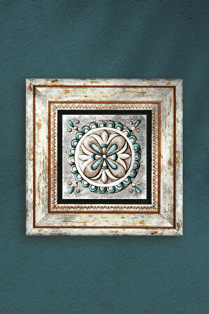 Çini Sanatı Taş Duvar Tablosu Çerçeveli Duvar Dekoru Wall Art