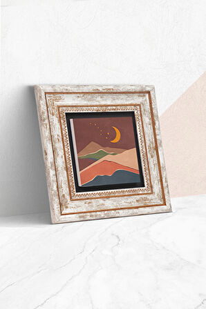 Bohem Taş Duvar Tablosu Çerçeveli Duvar Dekoru Wall Art