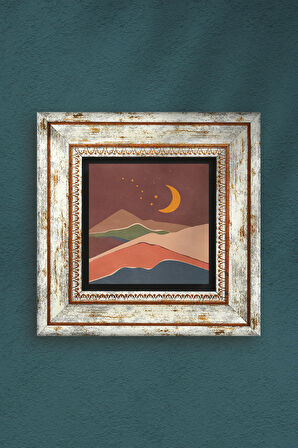 Bohem Taş Duvar Tablosu Çerçeveli Duvar Dekoru Wall Art