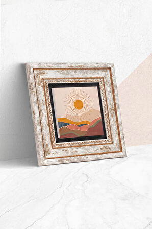 Bohem Taş Duvar Tablosu Çerçeveli Duvar Dekoru Wall Art