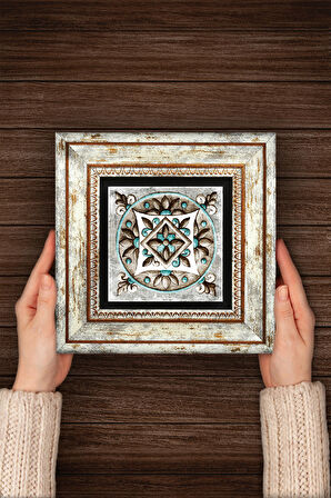 Çini Sanatı Taş Duvar Tablosu Çerçeveli Duvar Dekoru Wall Art