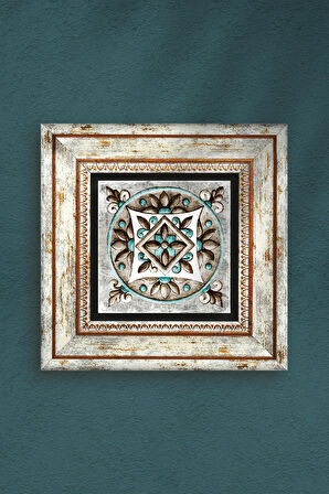 Çini Sanatı Taş Duvar Tablosu Çerçeveli Duvar Dekoru Wall Art