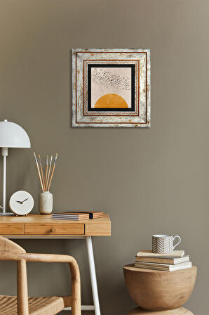 Minimalist Taş Duvar Tablosu Çerçeveli Duvar Dekoru Wall Art