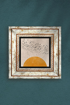 Minimalist Taş Duvar Tablosu Çerçeveli Duvar Dekoru Wall Art